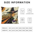thumbnail image 5 of PHYHOO Happy Halloween Witch Decorative Throw Pillow Covers, Black Cat Pumpkin Fall Outdoor Home Decor, Purple Stripes Autumn Holiday Couch Cushion Case White, 5 of 5