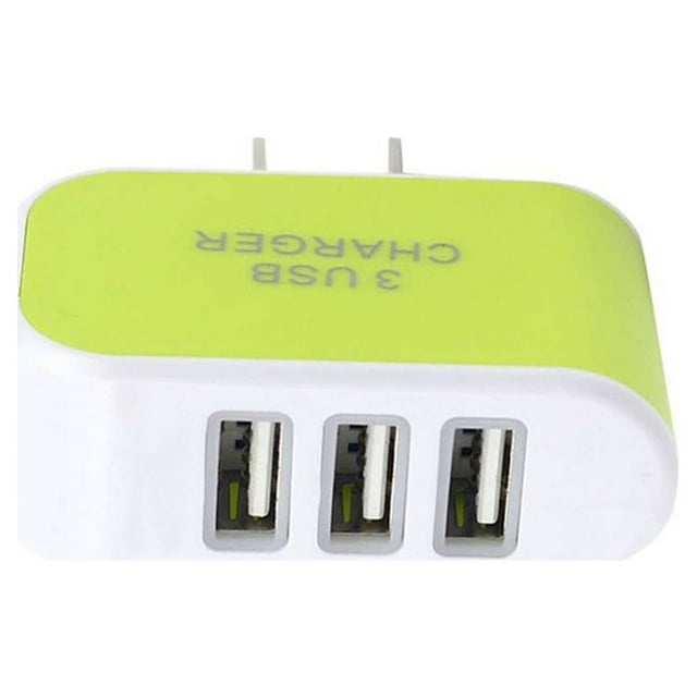 Candy Color 3 USB Multi-Port Wall Charger US Plug Wall Adapter Cube Block AC 110-220V 5V