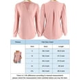 thumbnail image 4 of Gustave Women's Puff Long Sleeve Tops Fall Casual Dressy V Neck T-Shirts Loose Tunic Blouse Pleated Solid Work Pullover Shirts "Black, L", 4 of 11