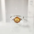 thumbnail image 4 of Hexagon Citrine Ring, 925 Sterling Silver, Women Ring, Natural Citrine, November Birthstone, Christmas, Thanksgiving, Tiny Dainty Ring, CZ Ring, Handmade, Statement Jewelry, Wedding, Anniversary Gift, 4 of 8