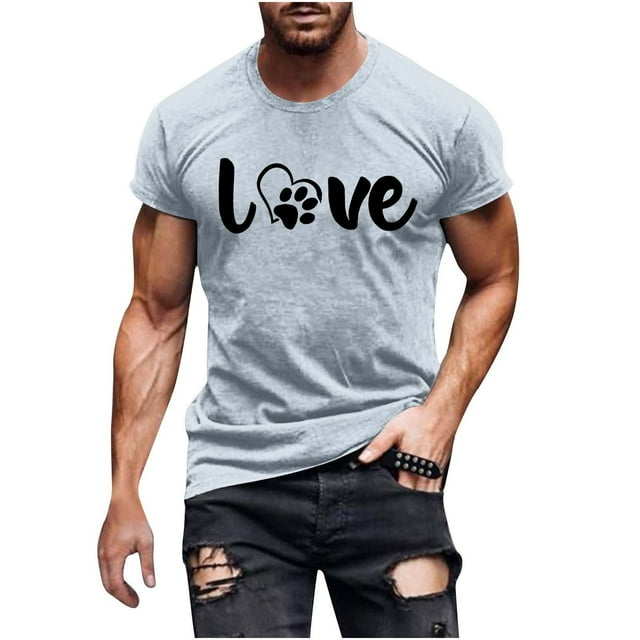 Long Sleeve T Shirts for Men Round Neck Printed Fallow Color Regular Fit