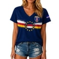 thumbnail image 2 of Womens Soccer Shirt Cabo Verde Raglan Tops Short Sleeve Angolan Supporters Team Tee for Football Sportswear Top for Fit Fan Casual Tops TeeL, 2 of 4