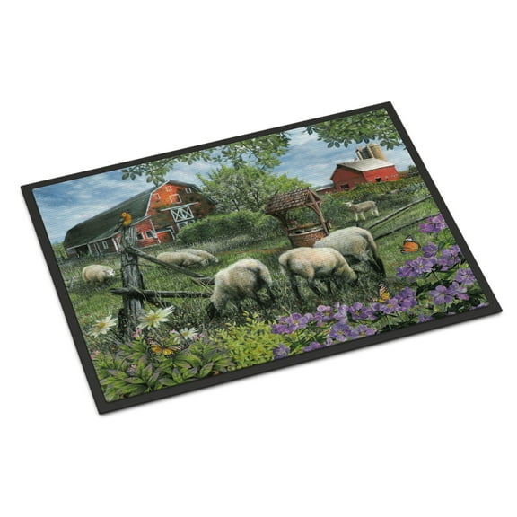 Carolines Treasures PTW2026JMAT Pleasant Valley Sheep Farm Door Mat Indoor Rug or Outdoor Welcome Mat 24x36 Doormat