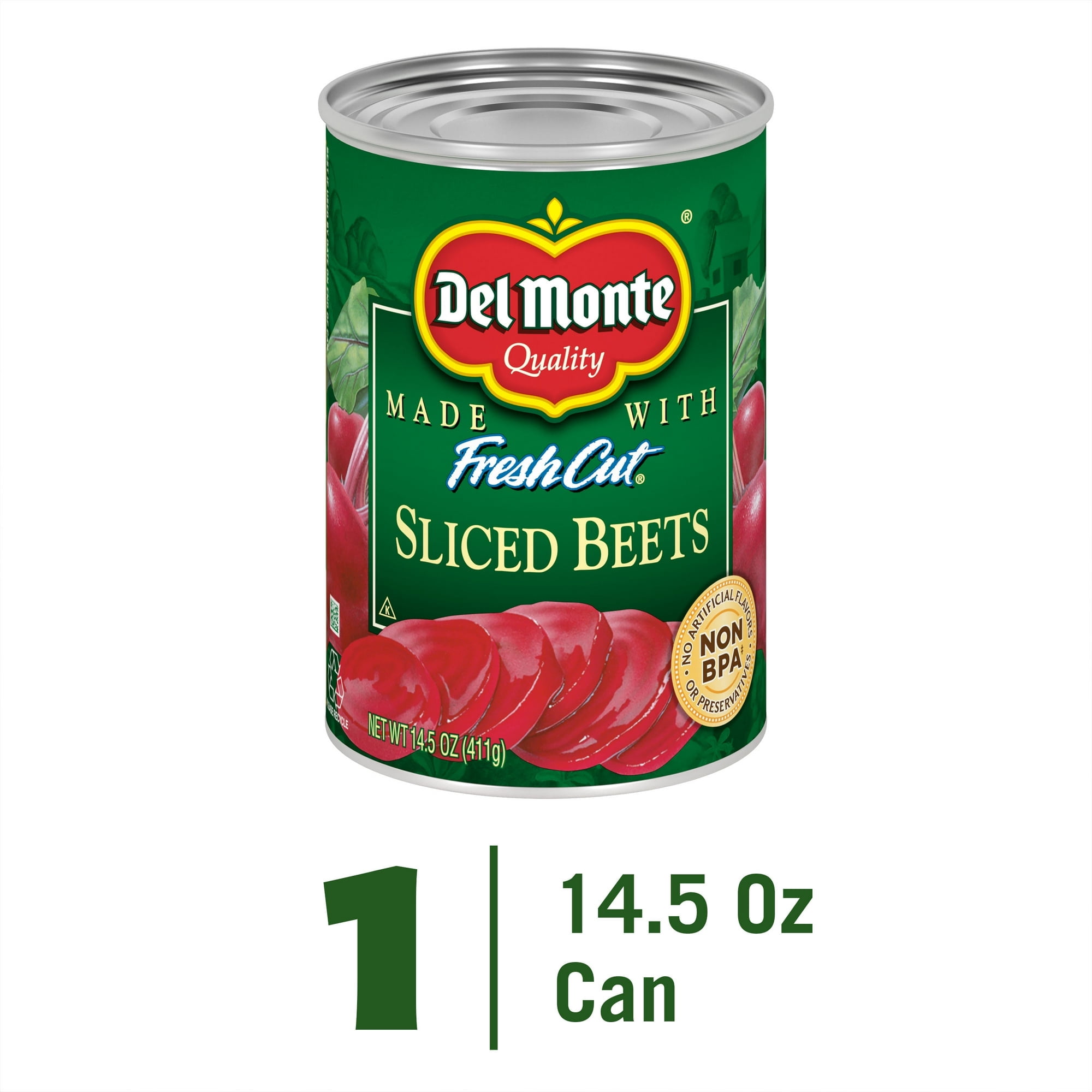 Del Monte Canned Beets Sliced Canned Vegetables, 14.5 oz Can (Pack of 8)