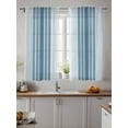 thumbnail image 4 of Minimalist Sheer Curtains 72 Inch Long 2 Panels, Country Haze Blue Gradient Stripe Light Filtering Rod Pocket Semi Sheer Curtains, Sheer Voile Drapes for Living Room Bedroom, 52"x72", 4 of 5