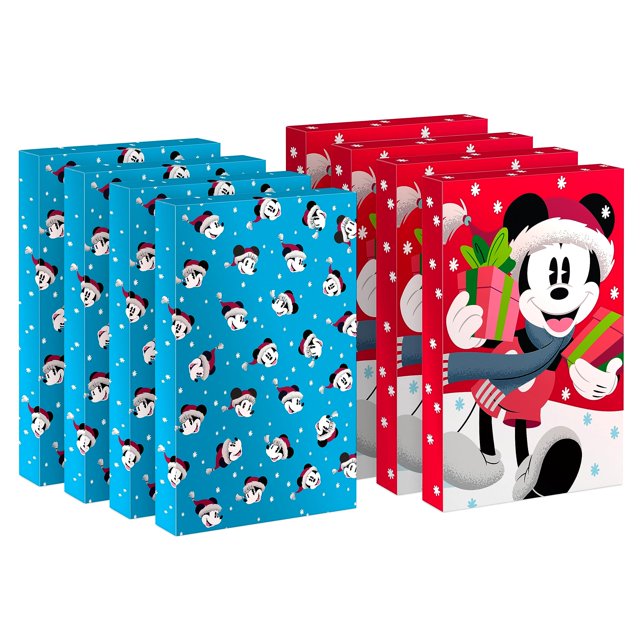 Cajas de regalo Hallmark Disney Mickey Mouse de 36 x 24 x 5 cm, paquete de 8