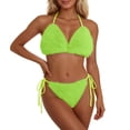 thumbnail image 1 of Beachwear Set for Summer Leisure with Sleek Strapless Solid Design and Versatile Two-Piece Bikini Ensemble, 1 of 4