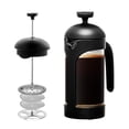 thumbnail image 1 of OVENTE Cafetera de prensa francesa de 12 onzas, prensa de té, vidrio de borosilicato resistente al calor con sistema de acero inoxidable de 4 filtros, jarra portátil sin BPA, perfecta para preparación, 1 of 5