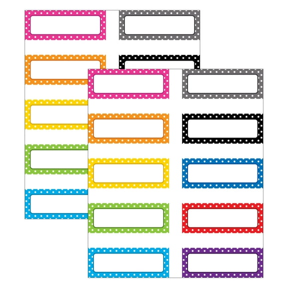 Teacher Created Resources Polka Dots Magnetic Labels, 30 Per Pack, 2 Packs