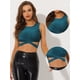 thumbnail image 2 of Camiseta corta sin mangas con cuello redondo y purpurina para mujer Azul verdoso L, 2 of 4