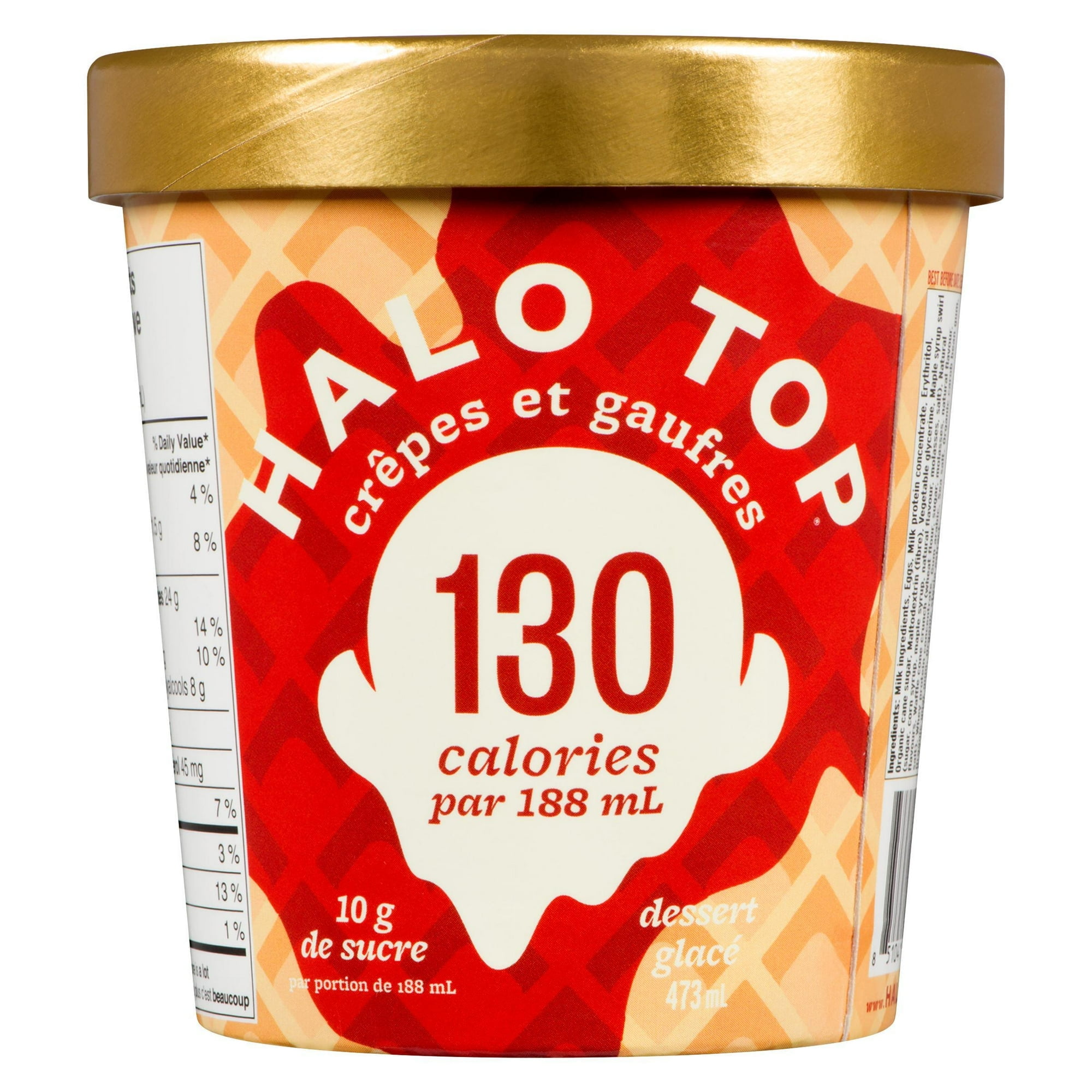Dessert glacé Halo Top crêpes et gaufres