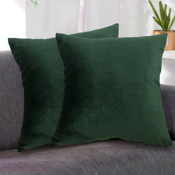 Funda de almohada de , 2 uds., funda de almohada cuadrada decorativa, funda de almohada suave y sólida para sala de , funda de cojín Verde Macarena Funda de almohada