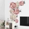 thumbnail image 3 of Pegatinas de pared extraíbles con flores grandes, peonías y rosas, pegatinas de pared impermeables, fondo para dormitorio, decoración del hogar, pegatinas de flores para sala de estar, 3 of 4