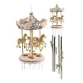 thumbnail image 2 of Pink Carnival Canopy Pony Horses Carousel Figurine Crown Top Resonant Wind Chime, 2 of 6