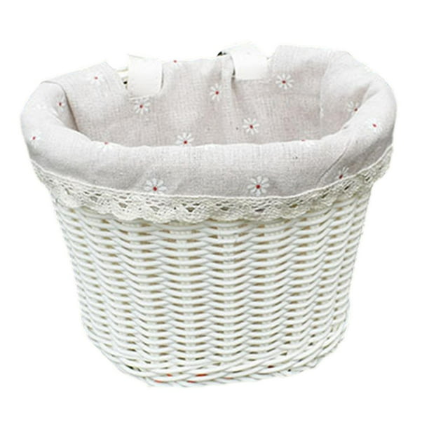 Cesta de bicicleta para niños, cesta de almacenamiento de bicicletas, cesta de triciclo impermeable, Blanco