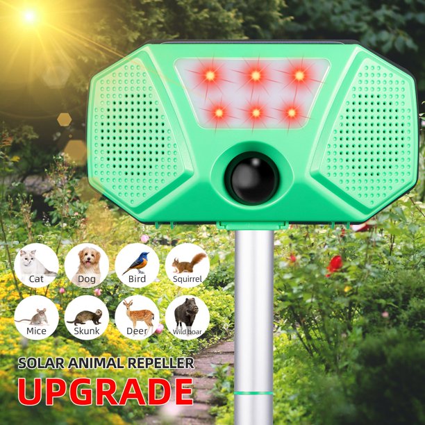 2023 Animal Repellent Ultrasonic Outdoor, Solar Power Animal Repeller, Cat Deterrent Outdoor