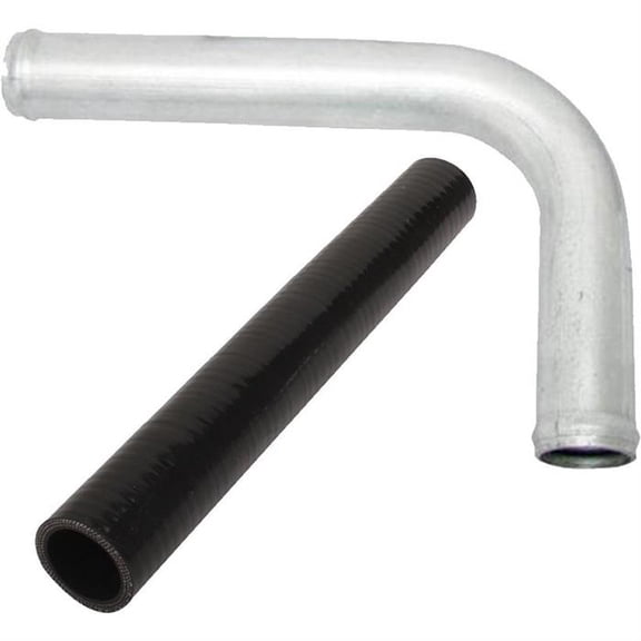 Speedway Motors Aluminum 1.75 Inch Radiator Hose Kit with 90 Degree Bend Tube and Straight Silicone Hose, Beaded Ends for Custom Cooling Plumbing, Cut to Length Design