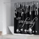 thumbnail image 5 of Juego de 4 cortinas de ducha con brillantes diamantes para la familia, cortina de ducha familiar gris con tapa de inodoro y alfombras, cortinas de ducha brillantes de lujo para la decoración del baño, 5 of 8