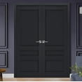 thumbnail image 3 of Interior Solid French Double Doors | Veregio 7411 Antracite | Wood Solid Panel Frame Trims | Closet Bedroom Sturdy Doors -48" x 80" (2* 24x80), 3 of 6