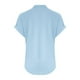 thumbnail image 5 of Blusas para mujer,Blusa de algodón con cuello en V para mujer, manga corta, dobladillo abotonado, informal, para uso diario y en casa, sopatenor, 5 of 8