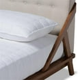 thumbnail image 6 of Allora Mid-Century Wood Full Size Platform Bed in Light Beige/Walnut Brown, 6 of 9