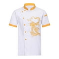 thumbnail image 1 of Xdzjlr Polo pour Hommes Veste de Chef Unisexe Vêtements de Chef Hôtel avec Manches Longues Boutons Rouges Contrastants Chemises Décontractées pour Hommes TG, 1 of 4