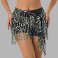 thumbnail image 3 of Womens Sequin Fringe Skirt Shorts Booty Dance Festival Bottoms Sequin Tassel Skirts Rave Fringe Hip Scarf, 3 of 5