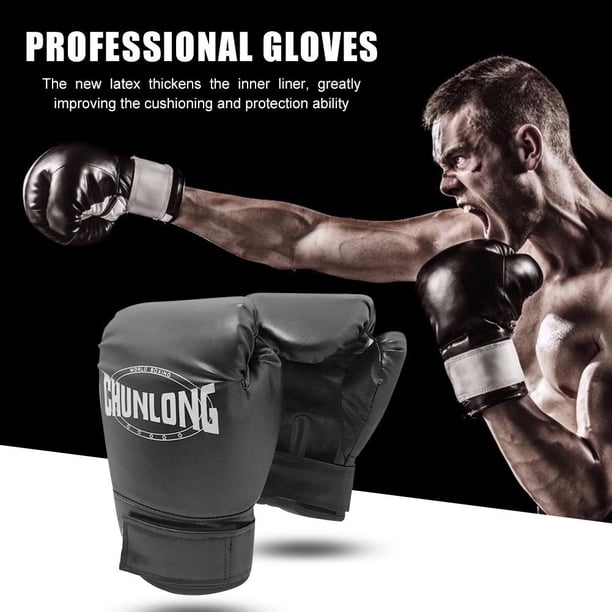 2pcs Muay Thai Karate Puñetazos Guantes PU Cuero Boxeo Entrenamiento Guantes de combate