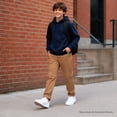 thumbnail image 3 of Quad Seven Boys Joggers Twill Stretch Cargo Pants with Pockets and Elastic Waistband 2 Pack, 3 of 7