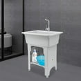 thumbnail image 2 of Utility Laundry Sink with Faucet & Storage Shelf, Gray, Slop Sink Wash Station for Garage, Shop, 2 of 21
