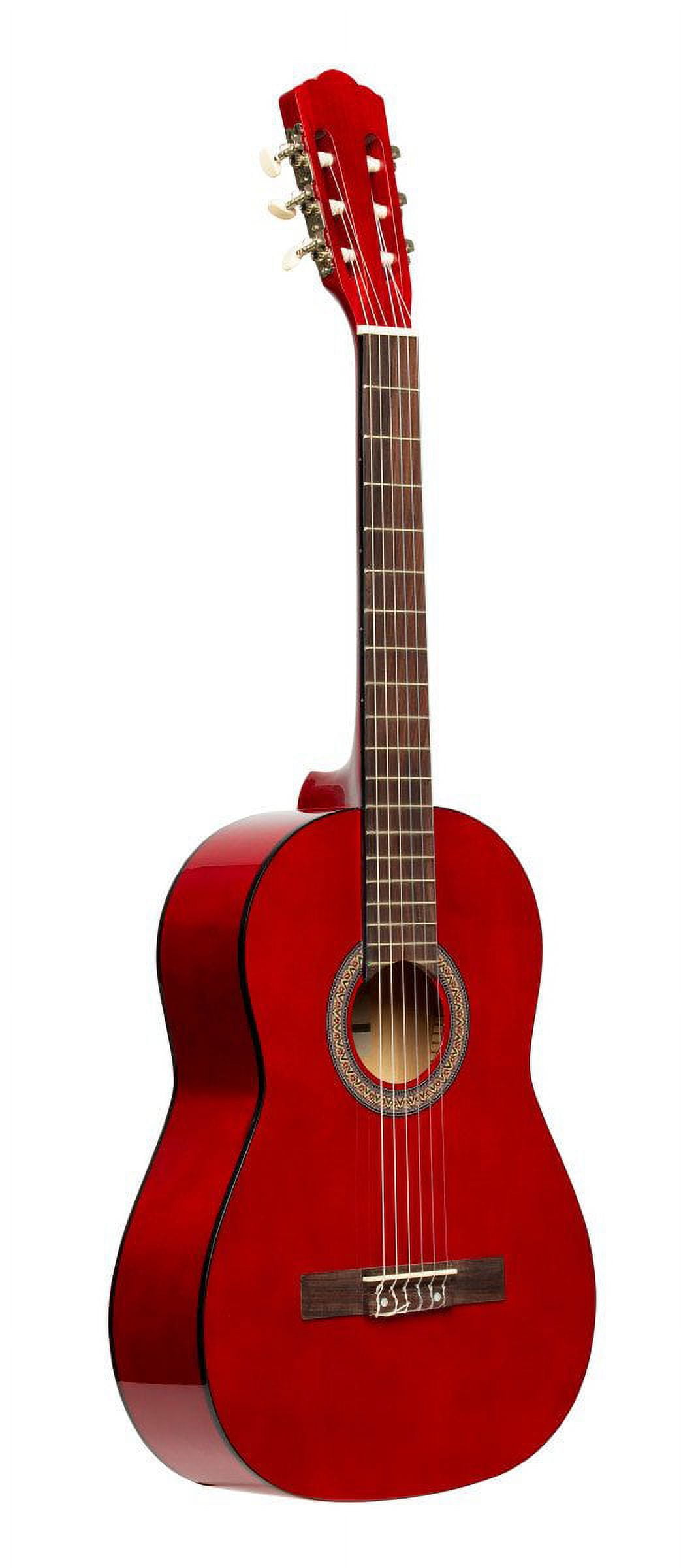 3/4 classical guitar with linden top, red