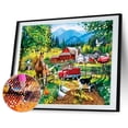 thumbnail image 2 of Cuadros Decorativos DIY Likrtyny pintura diamante camión granja completo redondo, 2 of 9