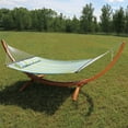 thumbnail image 5 of Sunnydaze 2-Person Polyester Quilted Spreader Bar Hammock with Stand, 400 lb Capacity - Blue/Green, 5 of 11