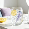 thumbnail image 5 of 12oz Ocean Animal Glass Cup Glassware Marine Life Drinkware Jellyfish Shark Crab Seahorse Coastal Mug,3D - Purple Jellyfish, 5 of 12