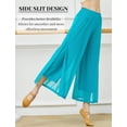 thumbnail image 3 of FEOYA Womens Double Layered Dance Pants Side Slit Classical Palazzo Pants Mesh Flowing Training Pants Wide Leg Elastic Waist for Modern Ballet Yoga M, 3 of 6