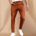 thumbnail image 2 of YUGYXL Cotton Linen Pants for Men Outdoor Sport Trousers Slim Fit Joggers Pants Orange XXL, 2 of 6