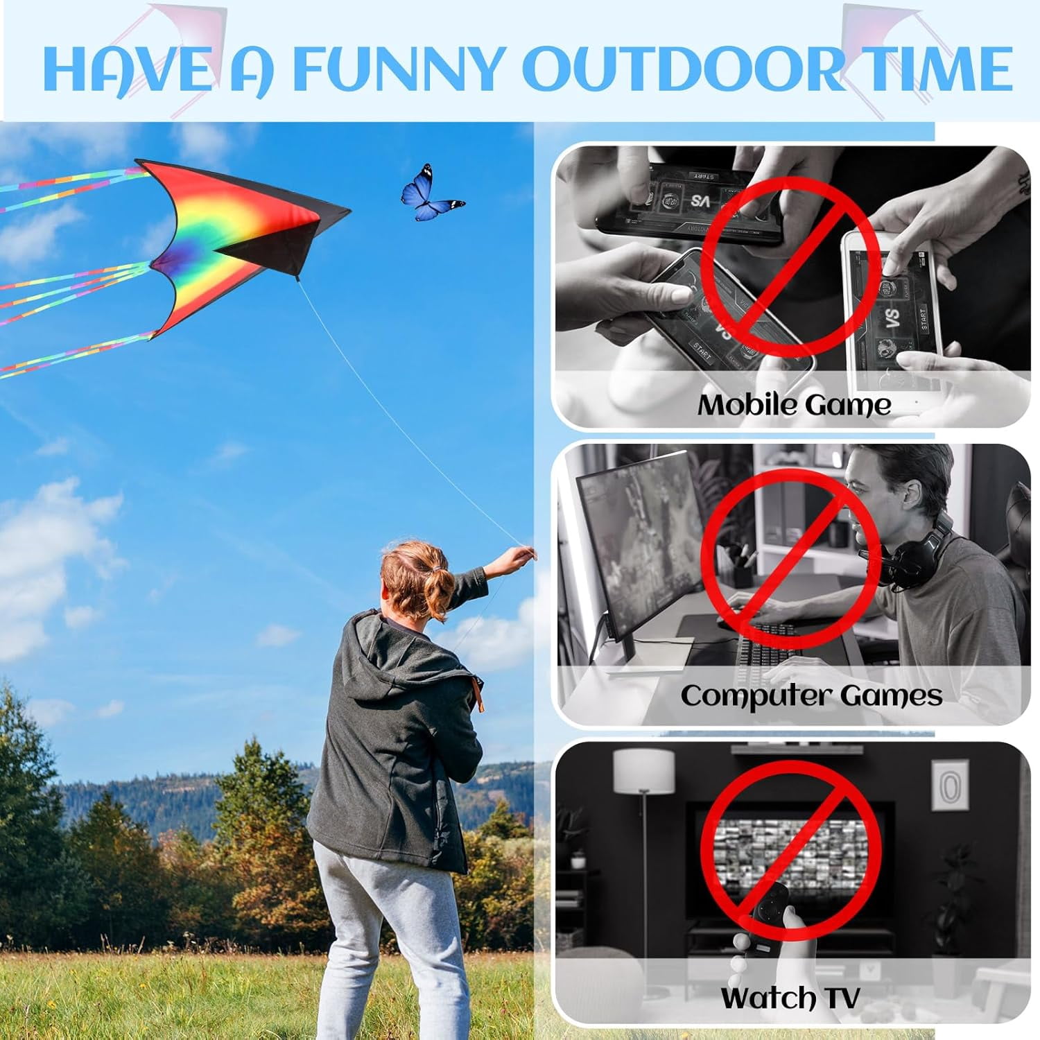 Large Delta Kites for Adults Easy to Fly 57.1 Inch with 328.1 ft String Rainbow Beach Delta Kites for Beginner Outdoor Supplies(Novel)