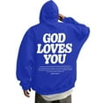 thumbnail image 5 of Men's Jesus Hoodie Loose Fit Zip Up Letter Print Long Sleeve Hoodies Casual Fall Winter Streetwear Hoodies for Men, 5 of 6