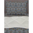thumbnail image 3 of Antique Oriental Comforter & Sham Bedding Set, Rhythmic Inspired Grunge Flowers Illustration, 3 pcs Duvet Set Microfiber Filling Quilt, 5 Sizes, Pale Sky Blue Pale Sepia, by Ambesonne, 3 of 4