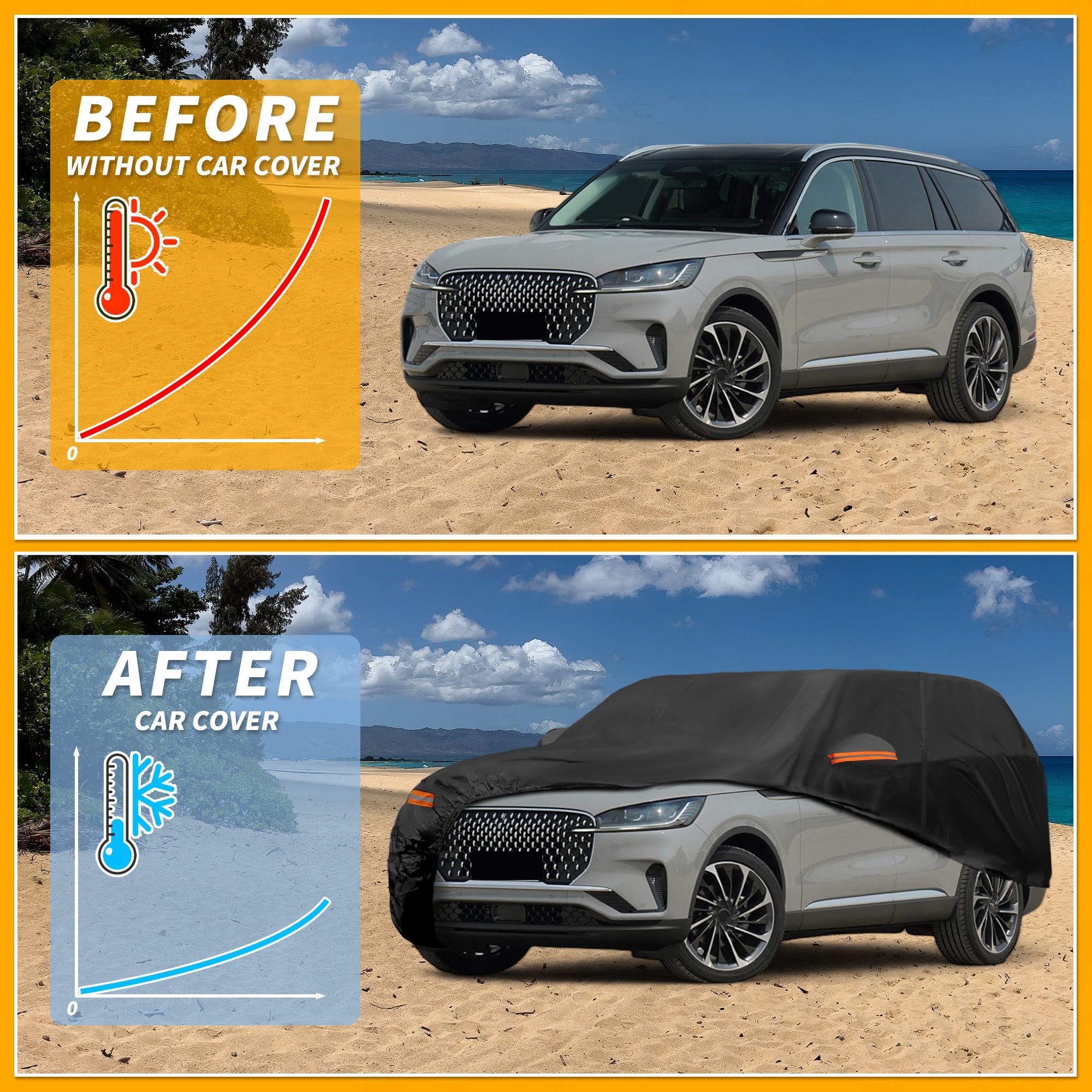 Unique Bargains Durable Waterproof Car Cover Black ["for Lincoln Aviator"]