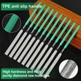 thumbnail image 2 of 10-Piece Diamond File Set, Precision Needle File Set, Diamond Coated Files for Filing Metal, Ceramic, Stone, Jewelry C1 set x diamond file, 2 of 5
