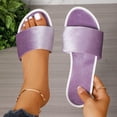 thumbnail image 6 of Samdudou Slide Sandals for Women Open Toe Flat Slides Smooth Velvet Single Band Slip On Shoes Minimalist Low Profile Footbed Sandals for Indoor Outdoor Lounge, 6 of 9
