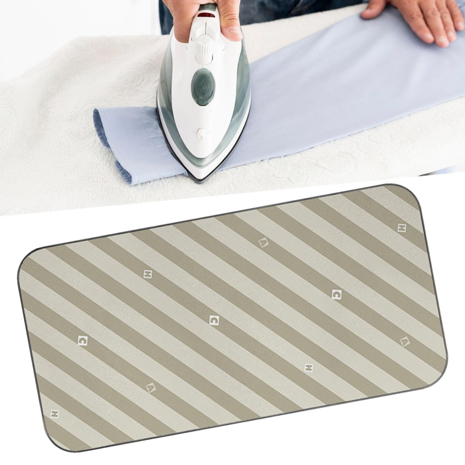 Tongina Ironing Board Garment Steamer Pad Water Resistant Foldable Anti Steam Ironing Mat Ironing Pad for Traveling Pants Skirt Dress Green Stripes XL