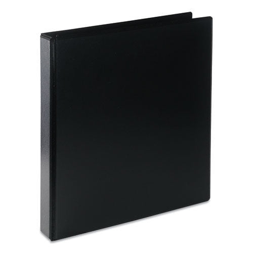Universal Deluxe Round Ring View Binder, 1' Capacity, Black -UNV20711