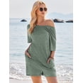 thumbnail image 3 of EKOUAER Rompers for Women Casual Ribbed Short Sleeve T-Shirt Tee Romper Summer Outfits with Pockets 2026, 3 of 6