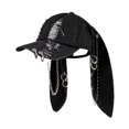 thumbnail image 4 of Gorra de béisbol con orejas de animal, regalo, gorra vaquera ajustable para deportes, baile y actividades al aire libre. Orejas de conejo negras, 4 of 8