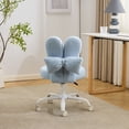 thumbnail image 5 of Ktaxon Teddy Fleece Office Chair, Rabbit Ear Backrest Vanity Chair, Adjustable Swivel Reading Chair for Home Office Light Blue, 5 of 7