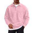 thumbnail image 2 of Men's Polo Collar Sweatshirt Long Sleeve Pullover Top with Chest Pocket Relaxed Casual Fall Sweatshirts, 2 of 6