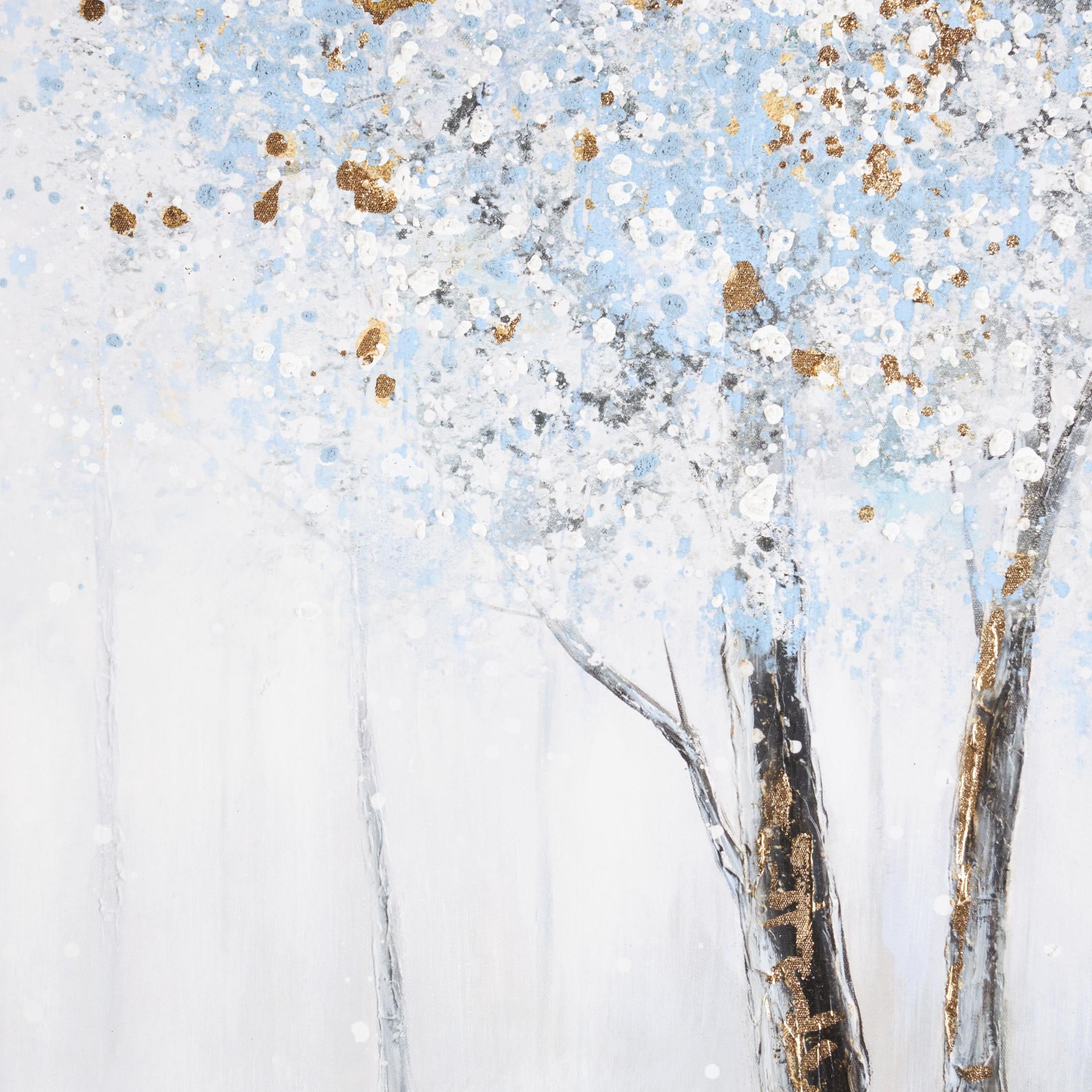47" x 36" Forest Landscape Framed Wall Art with Gold Foil Accents, by DecMode