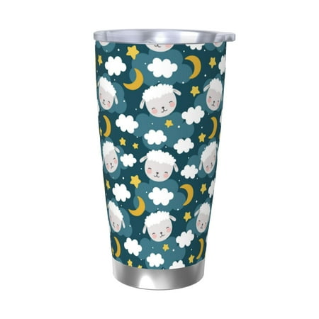 

Tideii Sweet Dream Lamb for 20OZ Car Cup Stainless Steel Cold and Hot Cup with Lid Suitable for Outdoor and Home Unisex-Without Straw